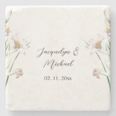 Bloemrijke Elegante Chic Mooie Kalligrafie Naam To Stenen Onderzetter (Voorkant)