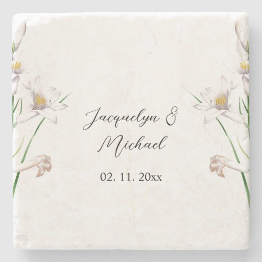 Bloemrijke Elegante Chic Mooie Kalligrafie Naam To Stenen Onderzetter (Voorkant)