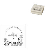 Bloemrijke Elegante Ex Libris Aangepast Boek Rubberstempel (Gestempeld)