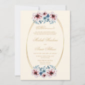 Bloemrijke Elegante Frame Crème Islamitische Mosli Kaart (Voorkant)