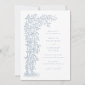 Bloemrijke Elegante Franse Rozen Pergola Blauwe Br Kaart (Voorkant)