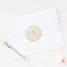 Bloemrijke Elegante Kalligrafie Bruiloft Ronde Sticker