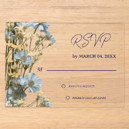 Bloemrijke Elegante Klassieke Trouw-RSVP Acryl Uitnodigingen