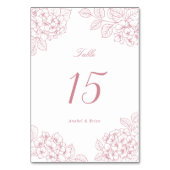 Bloemrijke Elegante Roze Hydrangea Trouwtafel Kaart (Achterkant)