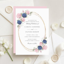Bloemrijke Elegante Roze & Marineblauwe Hortensia