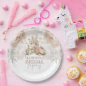 Bloemrijke elegante Theepartij Bruid Papieren Bordje (Feest)