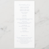 Bloemrijke Elegante Vintage Franse Rozen Blauwe Br Programmakaart (Achterkant)