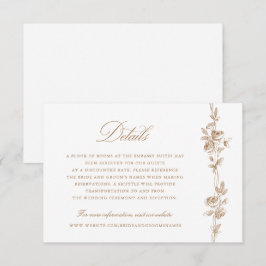 Bloemrijke Elegante Vintage Toile Huwelijksdetails Kaart