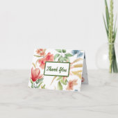 Bloemrijke Elegantie Bedankkaart (Voorkant)