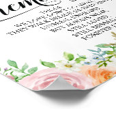 Bloemrijke Elegantie Bloemrijk Huwelijks Herdenkin Poster (Hoek)