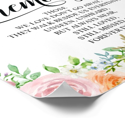 Bloemrijke Elegantie Bloemrijk Huwelijks Herdenkin Poster (Hoek)