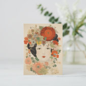 Bloemrijke Elegantie Briefkaart (Staand voorkant)