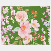 Bloemrijke Elegantie Fleece Deken (Voorkant (Horizontaal))