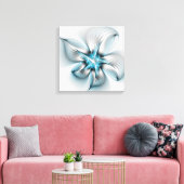 Bloemrijke Elegantie Moderne Abstracte Blauwe Frac Canvas Afdruk (Insitu (Woonkamer))
