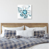 Bloemrijke Elegantie Moderne Abstracte Blauwe Frac Canvas Afdruk (Insitu (Slaapkamer))