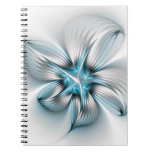 Bloemrijke Elegantie Moderne Abstracte Blauwe Frac Notitieboek
