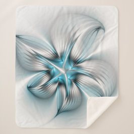 Bloemrijke Elegantie Moderne Abstracte Blauwe Frac Sherpa Deken