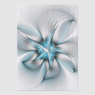 Bloemrijke Elegantie Moderne Abstracte Blauwe Frac Tissuepapier
