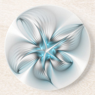 Bloemrijke Elegantie Moderne Abstracte Blauwe Frac Zandsteen Onderzetter