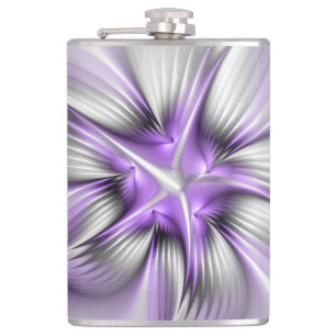Bloemrijke Elegantie Moderne Abstracte Paarse Frac Heupfles