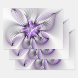 Bloemrijke Elegantie Moderne Abstracte Paarse Frac Inpakpapier Vel