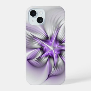 Bloemrijke Elegantie Moderne Abstracte Paarse Frac iPhone 15 Case