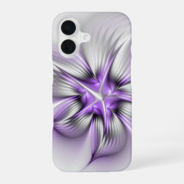 Bloemrijke Elegantie Moderne Abstracte Paarse Frac iPhone 16 Hoesje