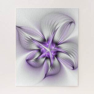 Bloemrijke Elegantie Moderne Abstracte Paarse Frac Legpuzzel
