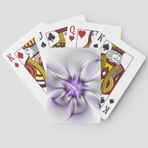 Bloemrijke Elegantie Moderne Abstracte Paarse Frac Pokerkaarten