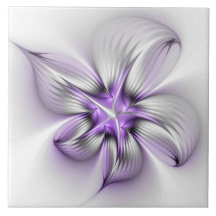 Bloemrijke Elegantie Moderne Abstracte Paarse Frac Tegeltje