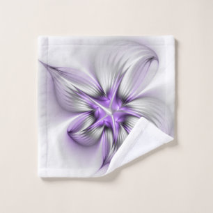 Bloemrijke Elegantie Moderne Abstracte Paarse Frac Washandje