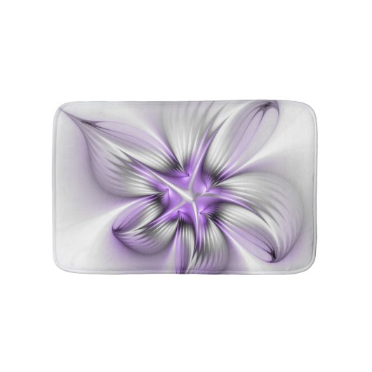 Bloemrijke Elegantie Moderne Abstracte Violetkleur Badmat (Voorkant)