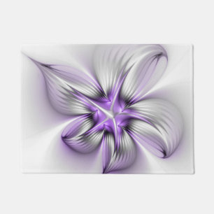 Bloemrijke Elegantie Moderne Abstracte Violetkleur Deurmat