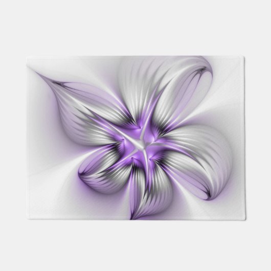 Bloemrijke Elegantie Moderne Abstracte Violetkleur Deurmat (Voorkant)