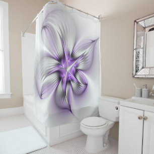 Bloemrijke Elegantie Moderne Abstracte Violetkleur Douchegordijn