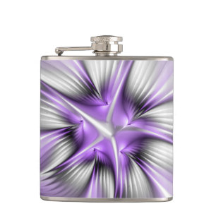 Bloemrijke Elegantie Moderne Abstracte Violetkleur Heupfles