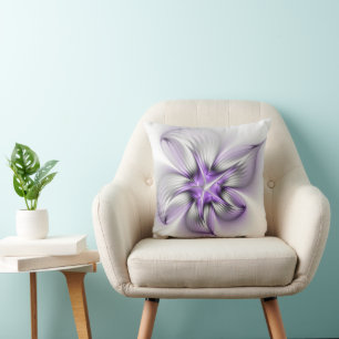 Bloemrijke Elegantie Moderne Abstracte Violetkleur Kussen