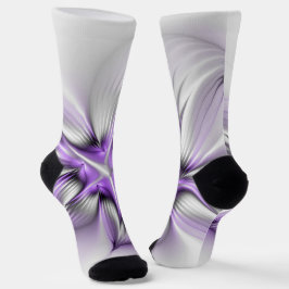 Bloemrijke Elegantie Moderne Abstracte Violetkleur Sokken