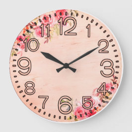 Bloemrijke Elegantie Ronde Acryl Wandklok
