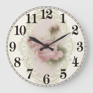 Bloemrijke Elegantie Ronde Acryl Wandklok