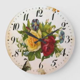 Bloemrijke Elegantie Ronde Acryl Wandklok
