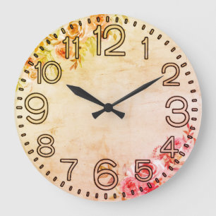 Bloemrijke Elegantie Ronde Acryl Wandklok