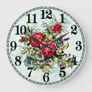 Bloemrijke elegantie Ronde acryl wandklok