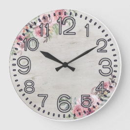 Bloemrijke Elegantie Ronde Acryl Wandklok