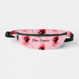 Bloemrijke Elegantie Rood 2 Heuptasje