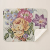 Bloemrijke Fancy  Sherpa Deken (Voorkant (horizontaal))