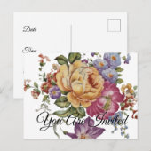 Bloemrijke Fancy Uitnodiging Briefkaart (Voorkant / Achterkant)