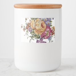 Bloemrijke Fancy Voedselcontainer Etiket