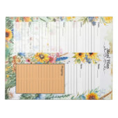 Bloemrijke Fantasie 7 Dagen Maaltijdplanner Notitieblok (Voorkant)