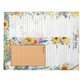 Bloemrijke Fantasie 7 Dagen Maaltijdplanner Notitieblok